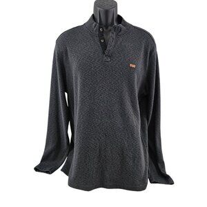 Levi’s Men’s Fleece Lined Henley Pullover Long Sleeve Gray Shirt – Size Large